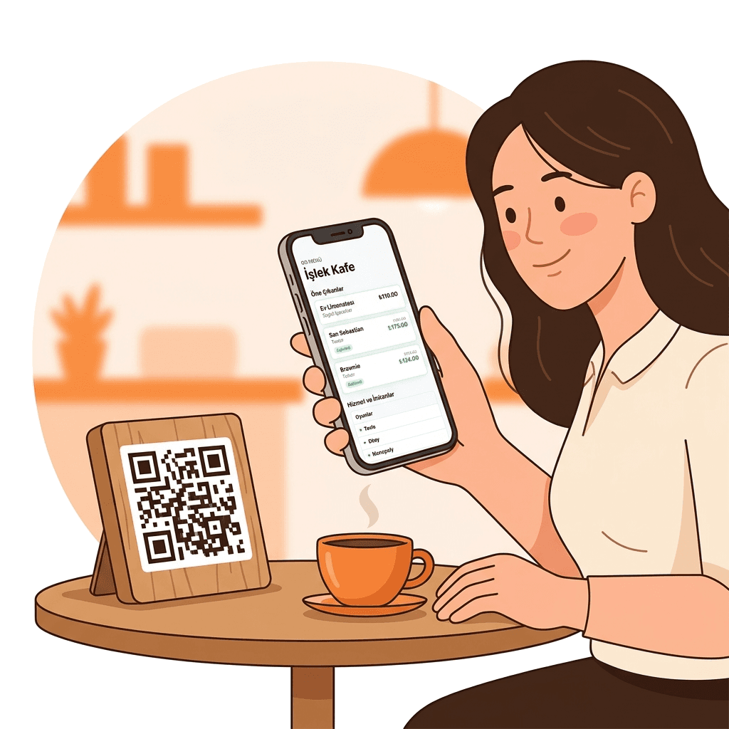Ücretsiz QR menü okutma akışı